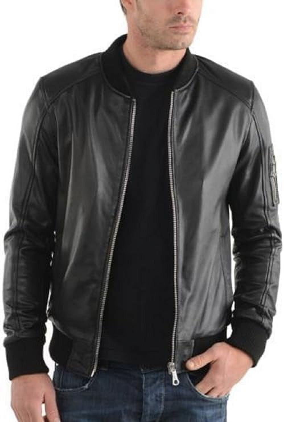 Men Leather Jacket New 100% Genuine Soft Lambskin Slim Biker Bomber ...