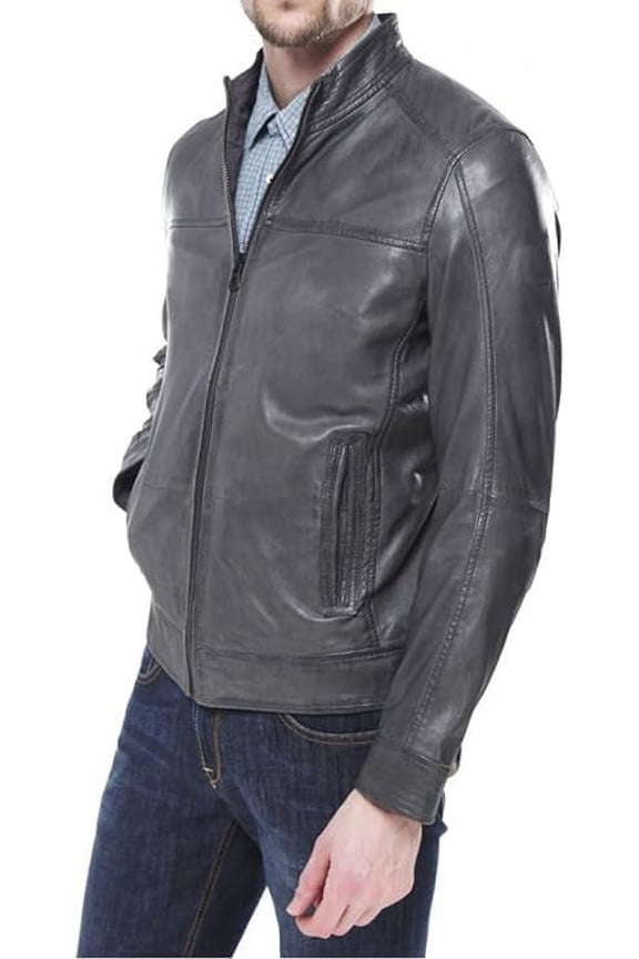 Men Leather Jacket New 100% Genuine Soft Lambskin Slim Biker Bomber Coat A189