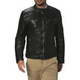 thumbnail image 1 of Men Leather Jacket Slim Fit Biker Motorcycle Genuine Black Lambskin Jacket A910, 1 of 4