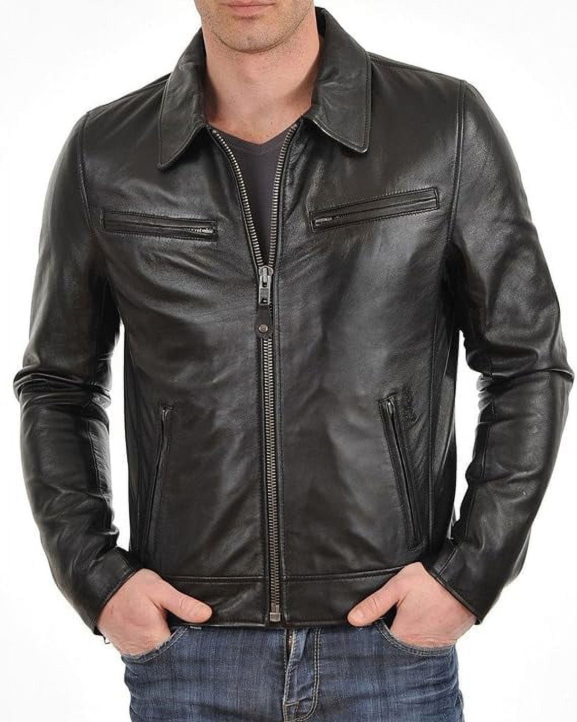New Men Quilted Leather Jacket 100% Genuine Soft Lambskin