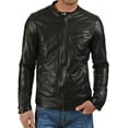 thumbnail image 1 of Men Leather Jacket Slim Fit Biker Motorcycle Genuine Lambskin Jacket A120, 1 of 3
