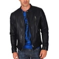 thumbnail image 1 of Men Leather Jacket Slim Fit Biker Motorcycle Genuine Lambskin Jacket A381, 1 of 3