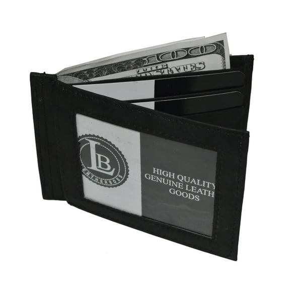 Men Leather Wallet Slim and Thin with Outside ID by Leatherboss