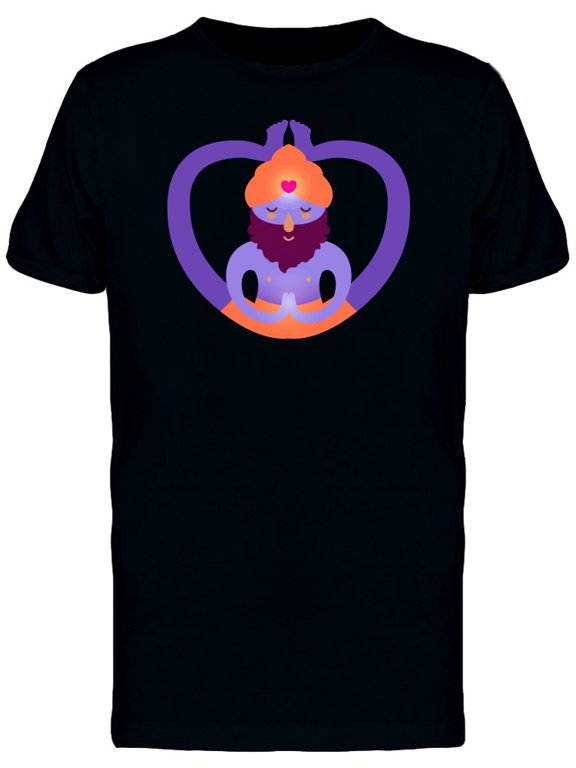 Men Levitating Yoga Pose T-Shirt Men -Image by Shutterstock, Male 4X-Large