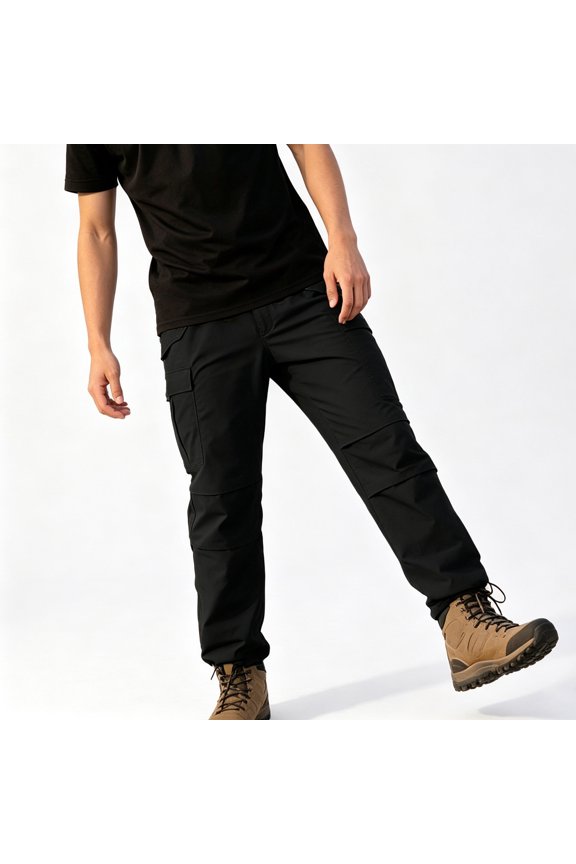 Men Light Utility Cargo Work Pants Rugged Multi Storage Stretch Hiking Pants S-XL