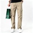 thumbnail image 1 of Men Light Utility Cargo Work Pants Rugged Multi Storage Stretch Hiking Pants S-XXL, 1 of 9