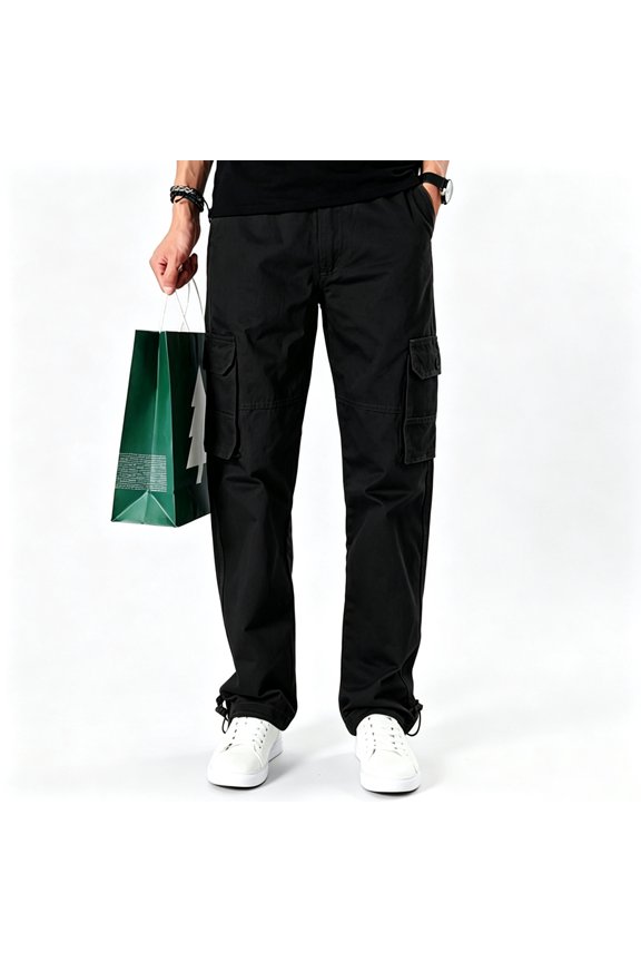 Men Light Utility Cargo Work Pants Rugged Multi Storage Stretch Hiking Pants S-XXL