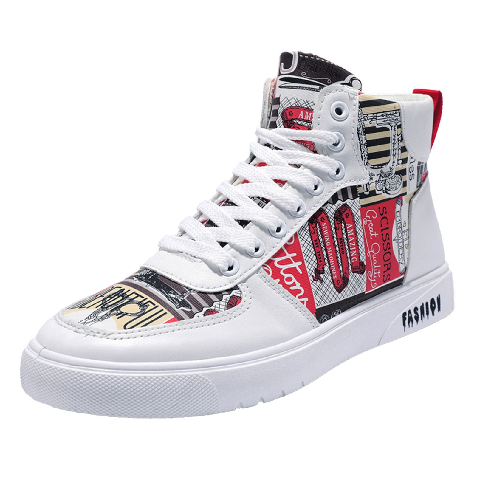SATUKI Women's Star Glitter High-Top Sneakers – Distressed Lace-Up Flat Fashion Shoes In Gold