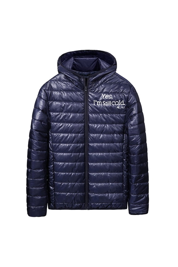 Men Lightweight Down Jacket Packable Down Jacket Hooded Lightweight Winter Coat Full-Zip Quilted Warm Outerwear Winter Coats Outwear