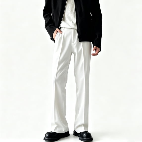 Men Lightweight Flat Front Wrinkle Resistant Stretch Chino Slacks S-XL