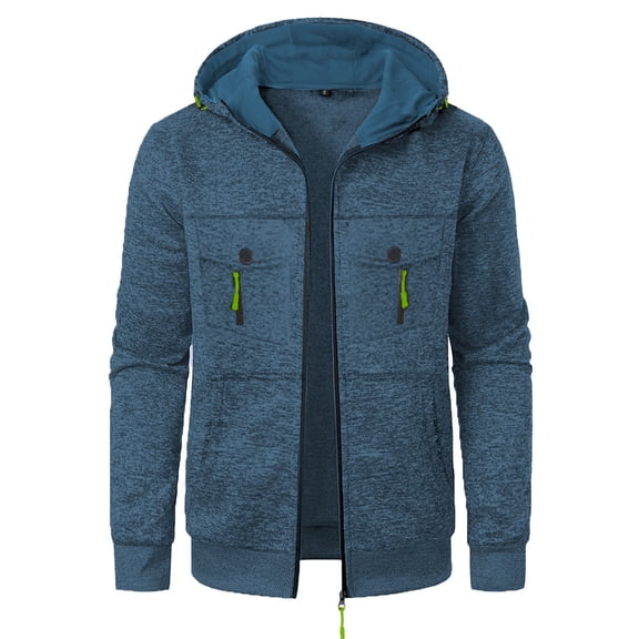 Men Lightweight Full Zip Down Coat Warm Fall Winter Puffy Jackets Outwear, Comfortable for Sports and Casual Activities,Royal Blue,M