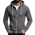 thumbnail image 1 of Men Lightweight Full Zip Hoodie Jacket Casual Sports Outdoor Pullover with Zippered And Pockets, S, 1 of 6