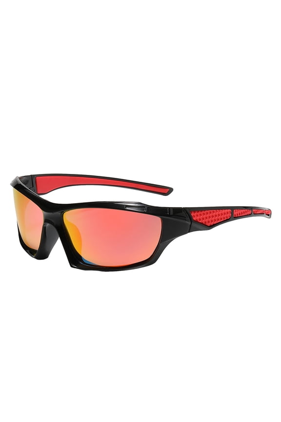 Men Lightweight Sport Polarized Sunglasses Anti-Glare Uv Protection Eyewear For Driving Cycling Fishing Running Outdoor Sports(Red)