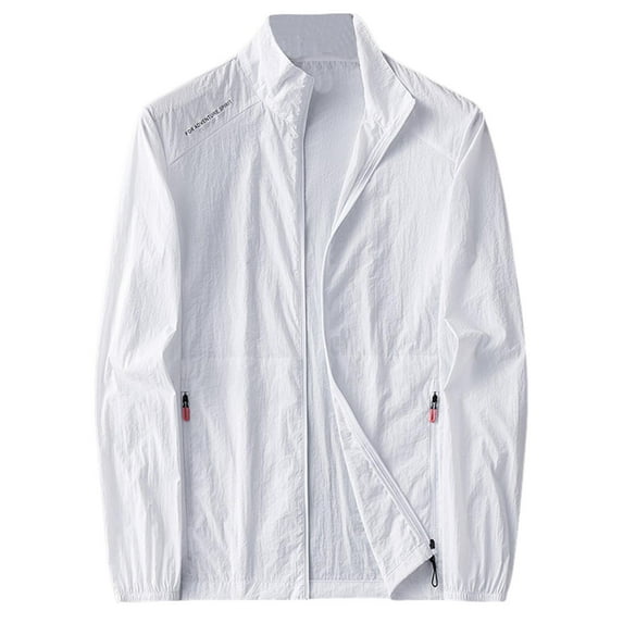 Men Lightweight Sun Protection Blouse Motorcycling Fishing Camping Jacket Thin Zipper Long Sleeve Outerwear