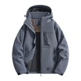 thumbnail image 1 of Men Lightweight Windbreaker Rain Jacket Detachable Hood Waterproof Softshell Hiking Fishing Activewear Insulated, 1 of 7