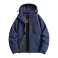 thumbnail image 1 of Men Lightweight Windbreaker Rain Jacket Detachable Hood Waterproof Softshell Hiking Fishing Activewear Insulated, 1 of 7