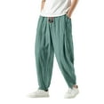 thumbnail image 1 of Men Linen Casual Athletic Shorts – Solid Drawstring Sport Shorts With Breathable Lightweight Fabric And Skin Friendly Touch, Natural Artistic Style Lounge Bottoms For Daily Travel Home Relax Wear, 1 of 7