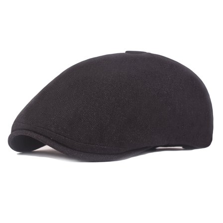 Men Linen Cotton Hat Newsboy Golf Driving Cap Outdoor Adjustable Beret Cap