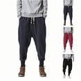 thumbnail image 1 of Men Linen Drawstring Elastic Waist Straight Leg Trousers Joggers Pants, Cotton, Lightweight Breathable, Casual Daily Summer Essential | JASKFLY,Black L, 1 of 4