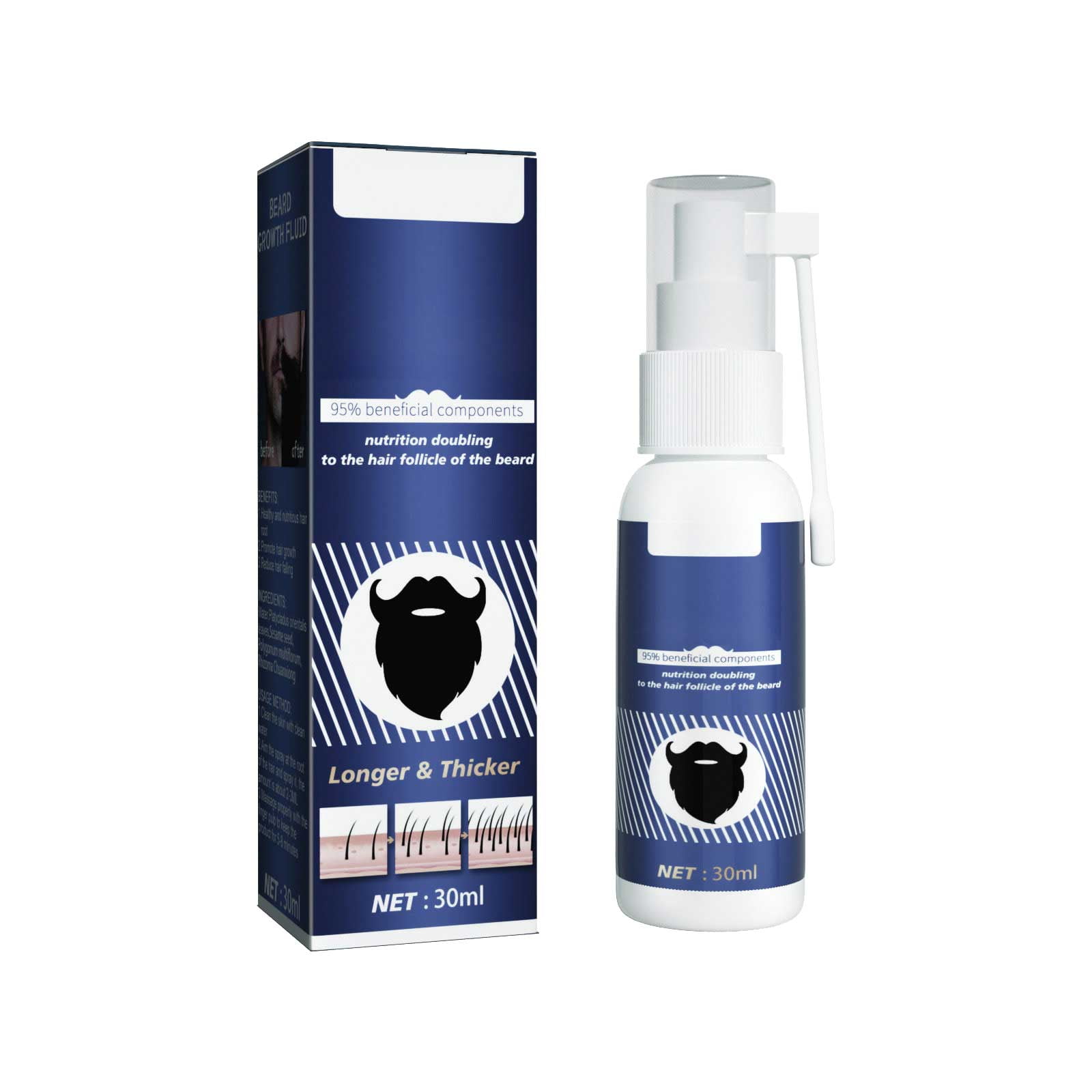 Men Liquid Beard Growth Fast Enhance Facial Nutrition Moustache 30ml