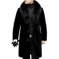 thumbnail image 1 of Men Long Faux Fur Coat Black, 1 of 5