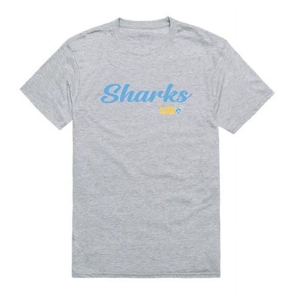 Men Long Island Sharks Script T-Shirt, Heather Grey - 2XL