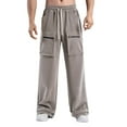 thumbnail image 1 of Men Long Pant, Men Casual Cotton Relaxed Fit Pants Relaxed Fit Sport Pants Jogger Sweatpants Outdoor Trousers Workwear Pants Casual Pants Hiking Pants Loose Sweatpants with Pockets, 1 of 8