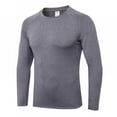thumbnail image 1 of Men Long Sleeve Baselayer Cool Dry Compression T-Shirt for Athletic Workout and Running (XX-Large, Raglan - Navy), 1 of 3