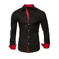 thumbnail image 1 of Men Long Sleeve Button Down Shirt Solid Color Blouse Top Lapel Tee Cardigan, 1 of 11