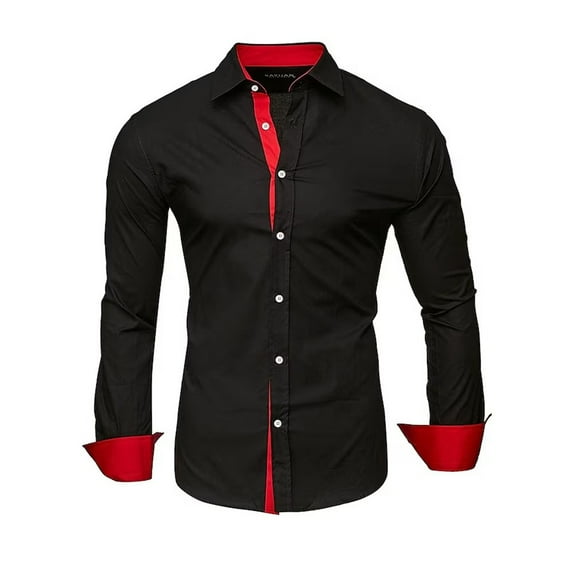 Men Long Sleeve Button Down Shirt Solid Color Blouse Top Lapel Tee Cardigan