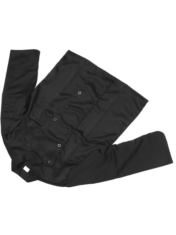 Men Long Sleeve Chef Uniform Kitchen Work Clothes for Dining Cafeteria Fast Food Restaurant Black XL