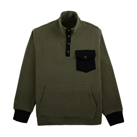 Men Long Sleeve Patchwork Sweatshirt Casual Holiday Pullover Tops Soft Polyester