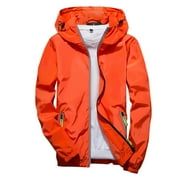 TIMEGARD Men Long Sleeve Pocket Hooded Reflective Coat Loose Solid Zipper Medium And Long Tops Hooded Sweatshirts Yellow,XXXXXXXL