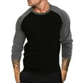 thumbnail image 1 of Men Long Sleeve Raglan Shirt 2023 Clearance,Slim Fit Stretch Muscle Shirts Color Block Casual Pullover Sweatshirts Lightweight Crewneck Athletic Tops, 1 of 7