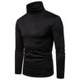 thumbnail image 1 of Men Long Sleeve Shirt Turtleneck Thermal Stretchy Pullover Basic Lightweight Undershirt Sweater Tops Black S, 1 of 4