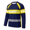 thumbnail image 1 of Men Long Sleeve Tee Shirts For Outdoor Activities Casual Athletic Pullover Tops Yellow XXXXXL, 1 of 4