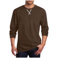 thumbnail image 1 of Men Long Sleeve Workout Shirt Cross Print Fitness Gym Tee Casual Loose Basic Solid Crewneck Top Big Tall 2026 Active Wear, 1 of 5