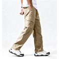 thumbnail image 1 of Men Loose Cargo Work Pants 4-Way Stretch Drawstring Outdoor Activity Trousers S-XL, 1 of 9
