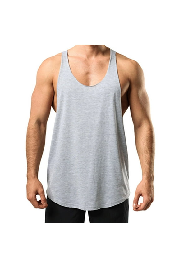 Men Loose Fit Stringer Tank Tops, American Retro Vintage Workout Gym Fitness T-Shirt, Sleeveless Bodybuilding Tops