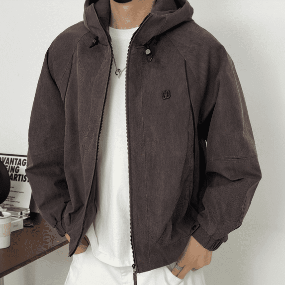 Men Loose Relax Fit Full Zip Casual Coat Jacket