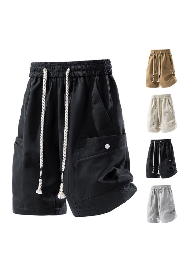Men Loose Running Shorts Polyester Drawstring Quick Dry Breathable Lightweight Joggers Workout Training Athletic Casual Daily Outdoor Sportswear Essentials | JASKFLY,Black L