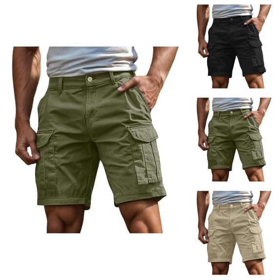 Men Loose Workwear Pocket Shorts - Retro Casual Style Practical Five Point Pants With Multi Pocket Design, Japanese Workwear Style Running Shorts For Men Hiking Travel & City Leisure