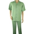 thumbnail image 1 of Men MONTIQUE 2pc Walking Leisure Suit Matching Set Short Sleeves 696 Apple Green, 1 of 8