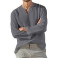 thumbnail image 1 of Men Male Casual Linen Shirt Loose Tops Long Sleeve Cardigan Summer Shirt V Neck Cool T Shirts for Men Men T Shirts Graphic Design Shirts Mens Large T Shirt Pack of Men Shirts Tall T Shirt T Shirts Men, 1 of 5