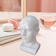 thumbnail image 1 of Men Mannequin Head PVC Display Stand Durable Styling for Game Console, Hats, Jewellery 13.4inch Tall Gloss White, 1 of 8