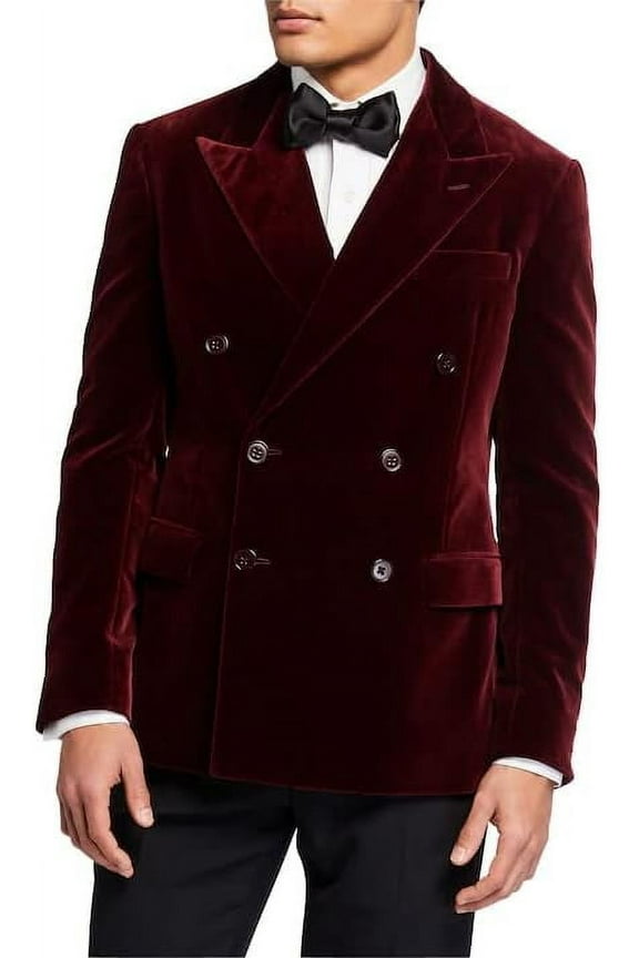 Men Maroon Double Breasted Slim Fit Wedding Blazer Cigar, Men Dinner Party Wear Blazer Jackets&nbsp;