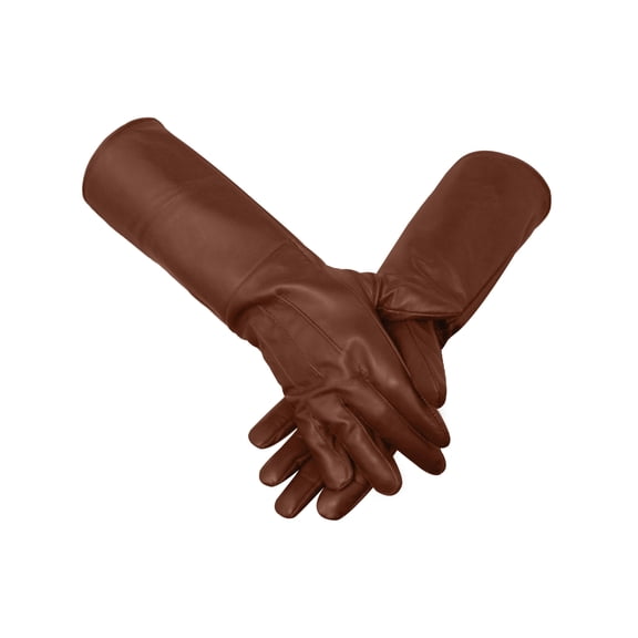 Men Medieval Costume Glove Real Sheepskin Leather Long Swordsman Steampunk Cosplay Gauntlet Cognac -XXL