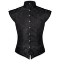 thumbnail image 1 of Men Medieval Renaissance Vest Collar Button Nobleman Vests Sleeveless Pirate Victorian Costume for Halloween Fairs, 1 of 8