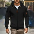 thumbnail image 1 of Men Men's Plus Size Winter Hooded Sweater Zipper Solid Color Casual Fashion Hooded Pockets Long Sleeved Outwear, 1 of 5