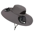 thumbnail image 1 of Men Mesh Solar Fisherman Fan Hat, USB Rechargeable Strong Wind Cooling Sun Protection Bucket Hat, Breathable Ventilated Outdoor Summer Hat for Fishing Gardening Hiking, 1 of 5